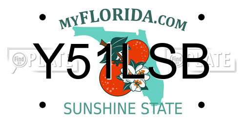 Y51LSB Florida License Plate