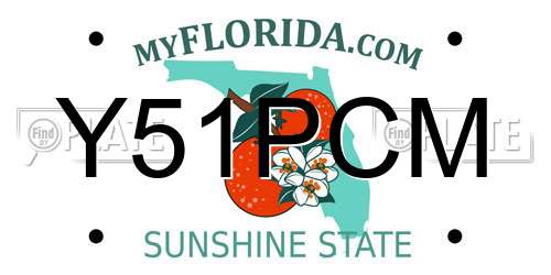 Y51PCM Florida License Plate