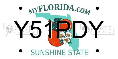 Y51PDY Florida License Plate