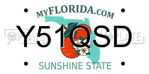 Y51QSD Florida License Plate