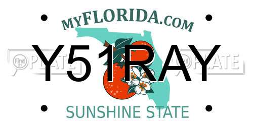 Y51RAY Florida License Plate