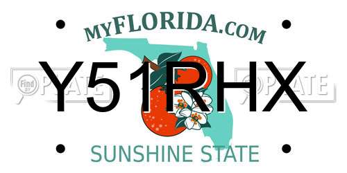 Y51RHX Florida License Plate