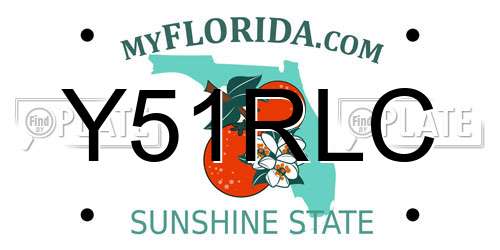 Y51RLC Florida License Plate