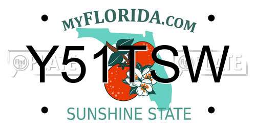 Y51TSW Florida License Plate