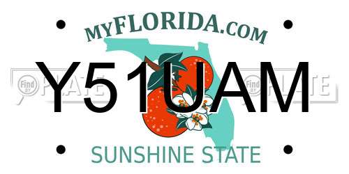 Y51UAM Florida License Plate