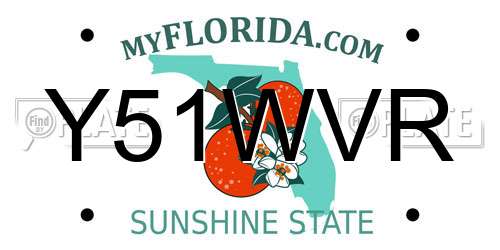 Y51WVR Florida License Plate