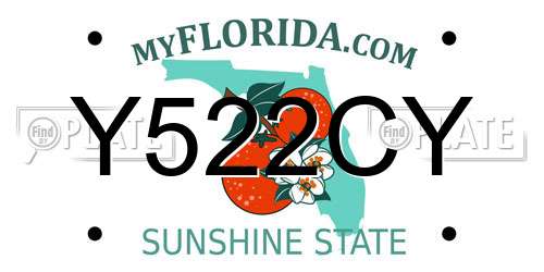 Y522CY Florida License Plate