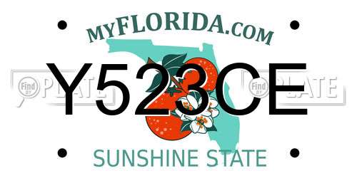 Y523CE Florida License Plate