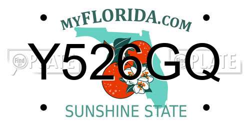 Y526GQ Florida License Plate