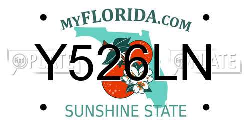 Y526LN Florida License Plate
