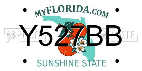Y527BB Florida License Plate
