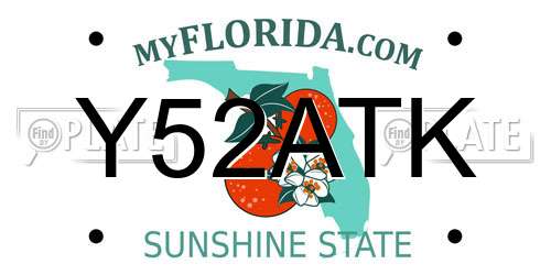 Y52ATK Florida License Plate