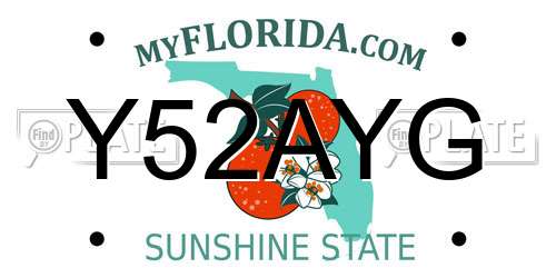 Y52AYG Florida License Plate