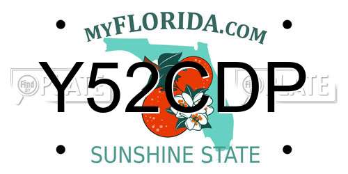 Y52CDP Florida License Plate
