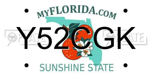Y52CGK Florida License Plate