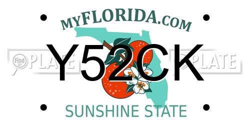 Y52CK Florida License Plate