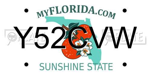 Y52CVW Florida License Plate