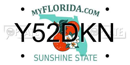 Y52DKN Florida License Plate