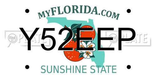 Y52EEP Florida License Plate