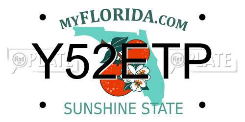 Y52ETP Florida License Plate