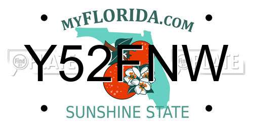 Y52FNW Florida License Plate