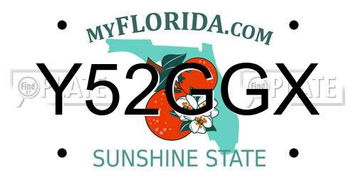 Y52GGX Florida License Plate