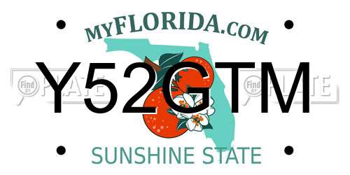 Y52GTM Florida License Plate