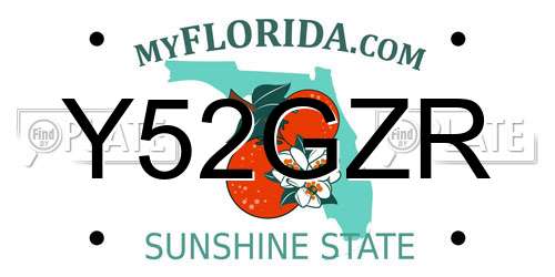 Y52GZR Florida License Plate