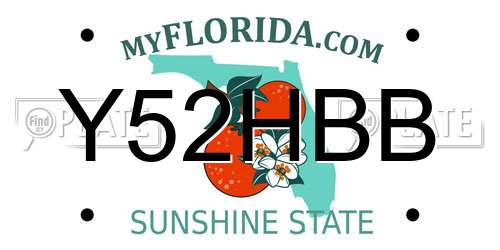Y52HBB Florida License Plate