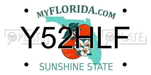 Y52HLF Florida License Plate