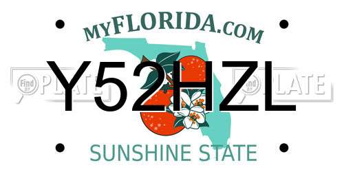Y52HZL Florida License Plate
