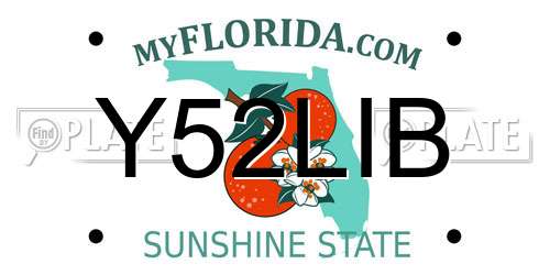 Y52LIB Florida License Plate