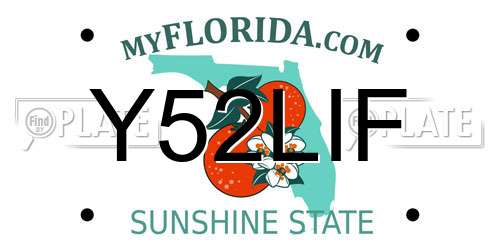Y52LIF Florida License Plate
