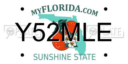 Y52MLE Florida License Plate