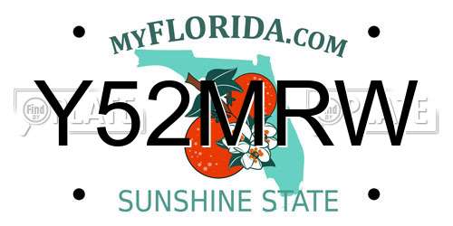 Y52MRW Florida License Plate