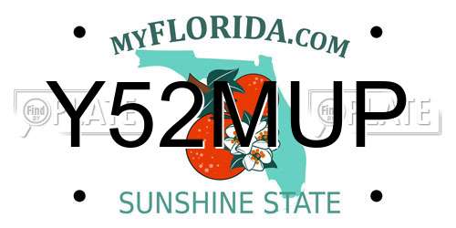 Y52MUP Florida License Plate