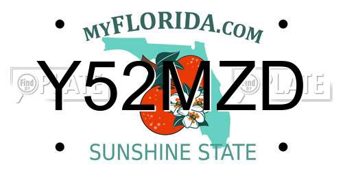 Y52MZD Florida License Plate