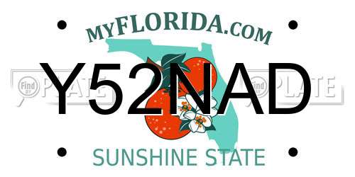 Y52NAD Florida License Plate