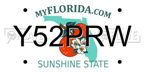 Y52PRW Florida License Plate