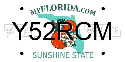 Y52RCM Florida License Plate