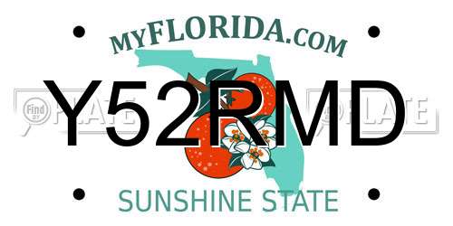 Y52RMD Florida License Plate