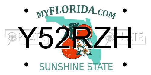 Y52RZH Florida License Plate