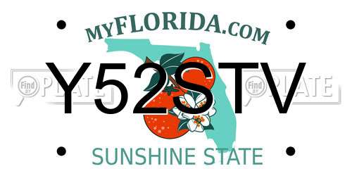 Y52STV Florida License Plate