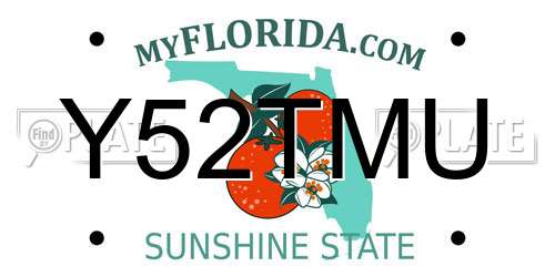 Y52TMU Florida License Plate