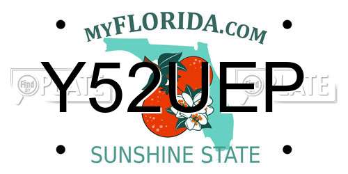 Y52UEP Florida License Plate