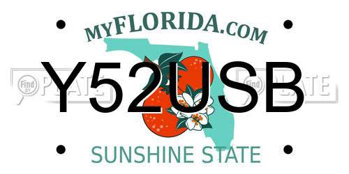 Y52USB Florida License Plate