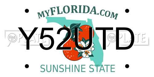 Y52UTD Florida License Plate