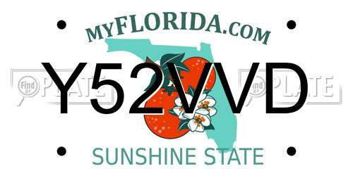 Y52VVD Florida License Plate