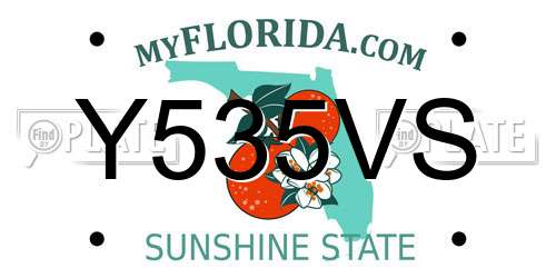 Y535VS Florida License Plate