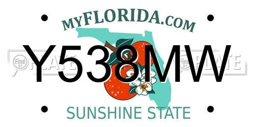 Y538MW Florida License Plate